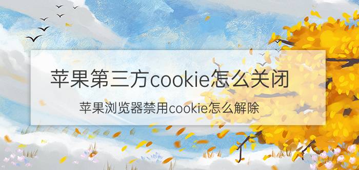 苹果第三方cookie怎么关闭 苹果浏览器禁用cookie怎么解除？